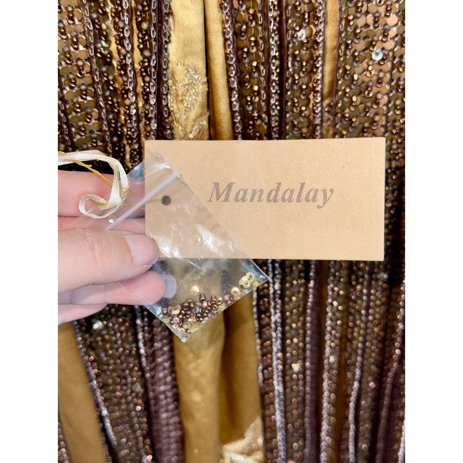 NWT Mandalay Gold Beaded Fringe Studded Sequin Mini Cocktail Party Dress Size 10