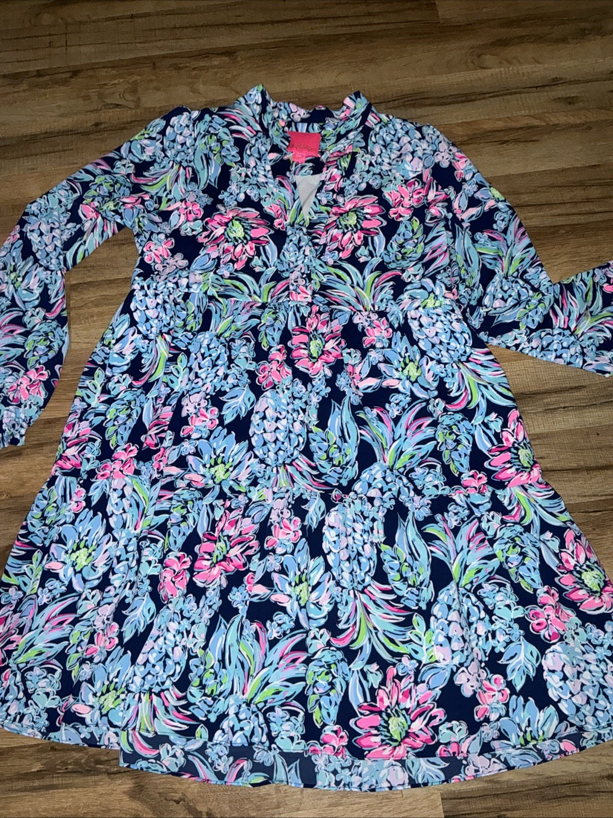 Lilly Pulitzer Winona Stretch Dress Navy Pineapple Paradise Size Small NEW
