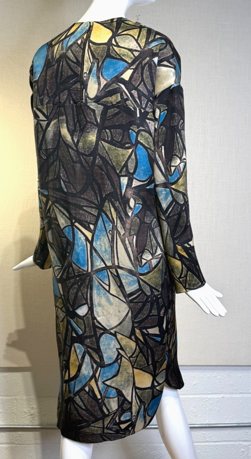 MARNI Abstract Cathedral Print Silk Wool Dress SIZE IT40 US8 M, Fall 2008 Runway