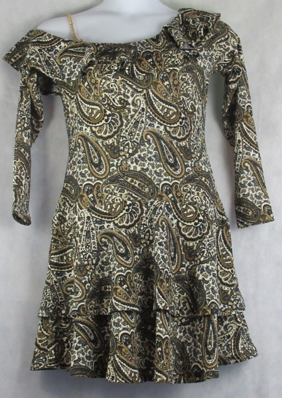 Michael Kors Women’s One-Shoulder Pullover Dress, Husk Paisley Multi, Medium