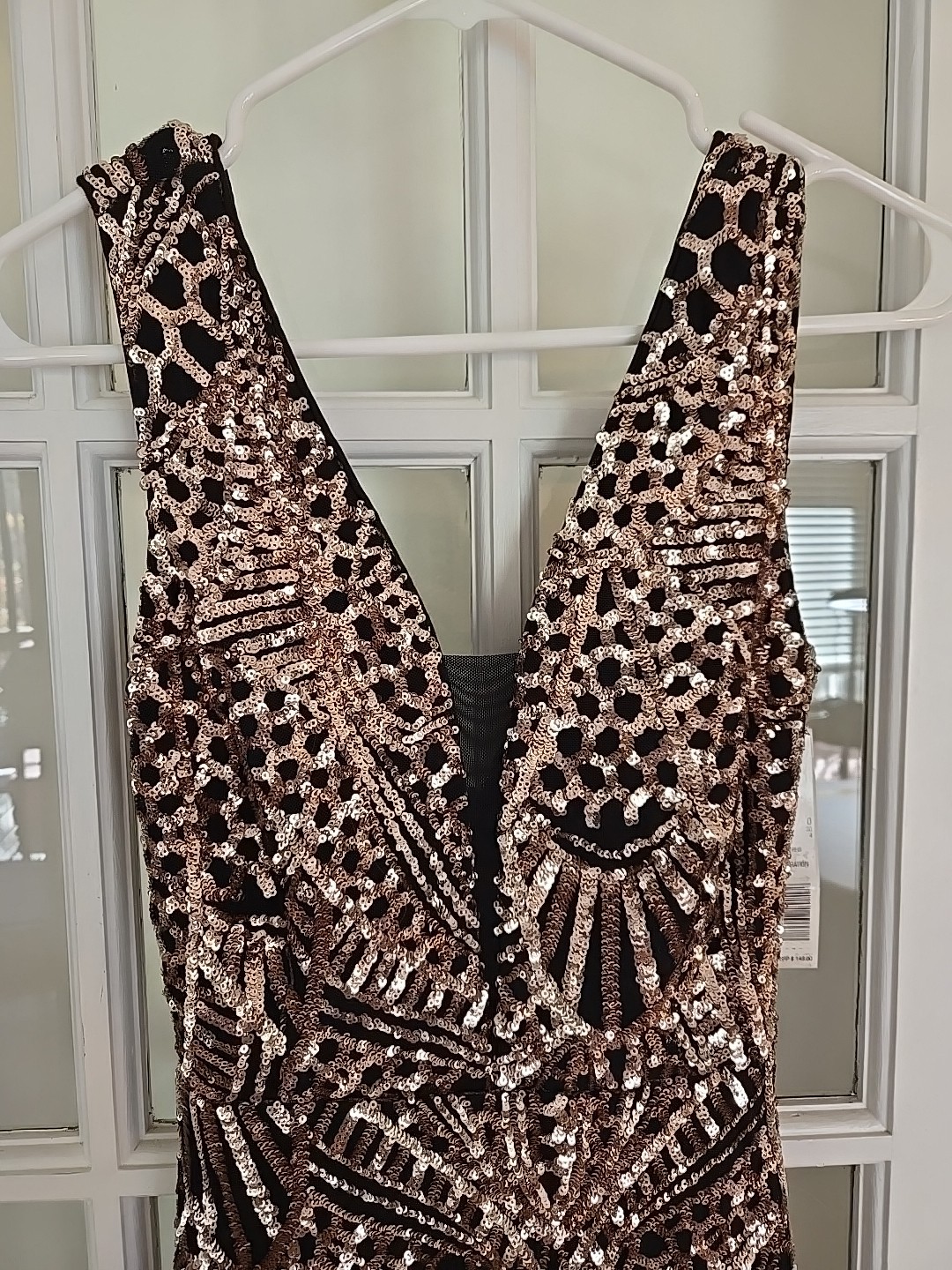 Gianni Bini Black Copper Sequin Mermaid Formal Gown Size 0 Jackie Dress NWT