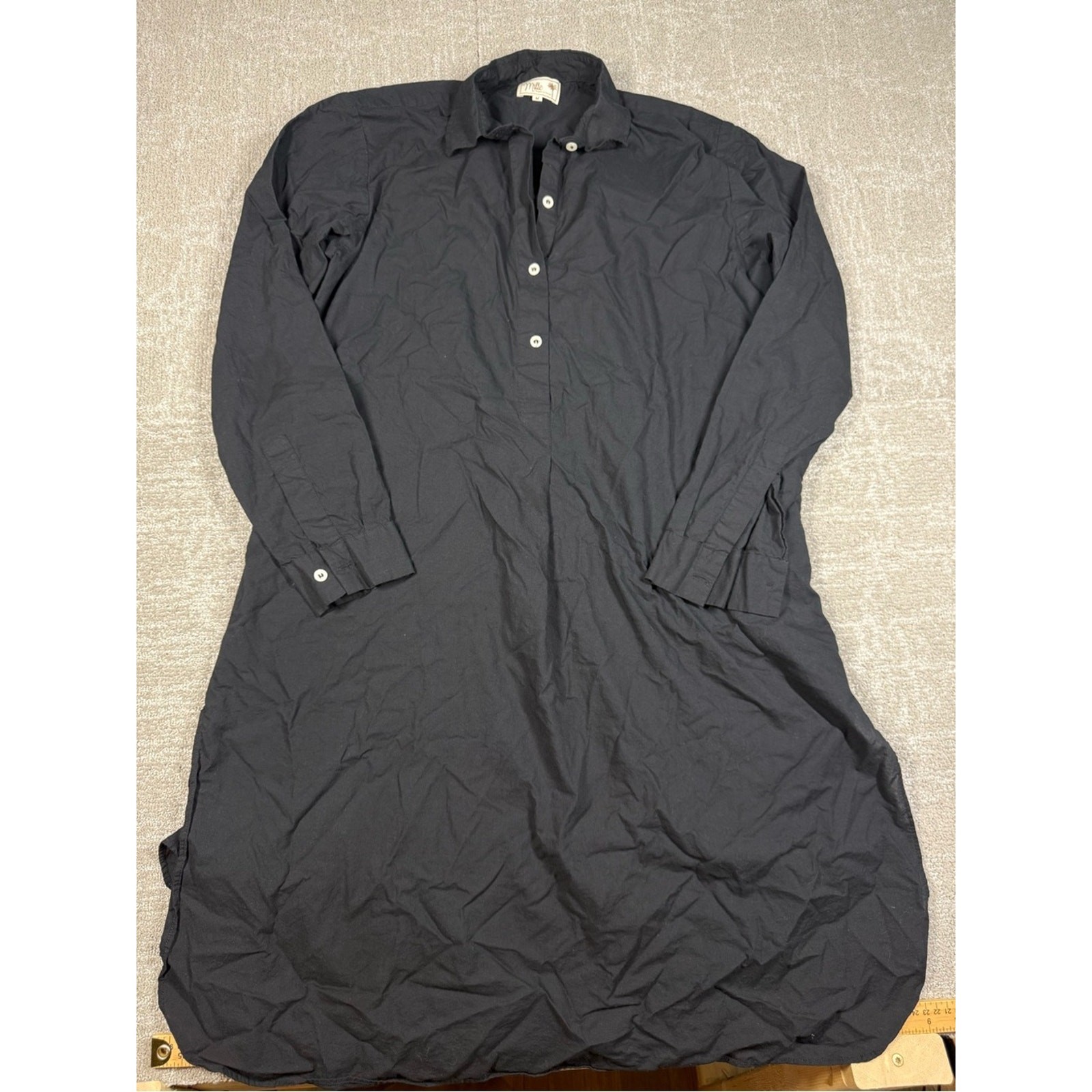 Mille Resort & Travel Black Long Sleeve Shirt Dress Size Medium
