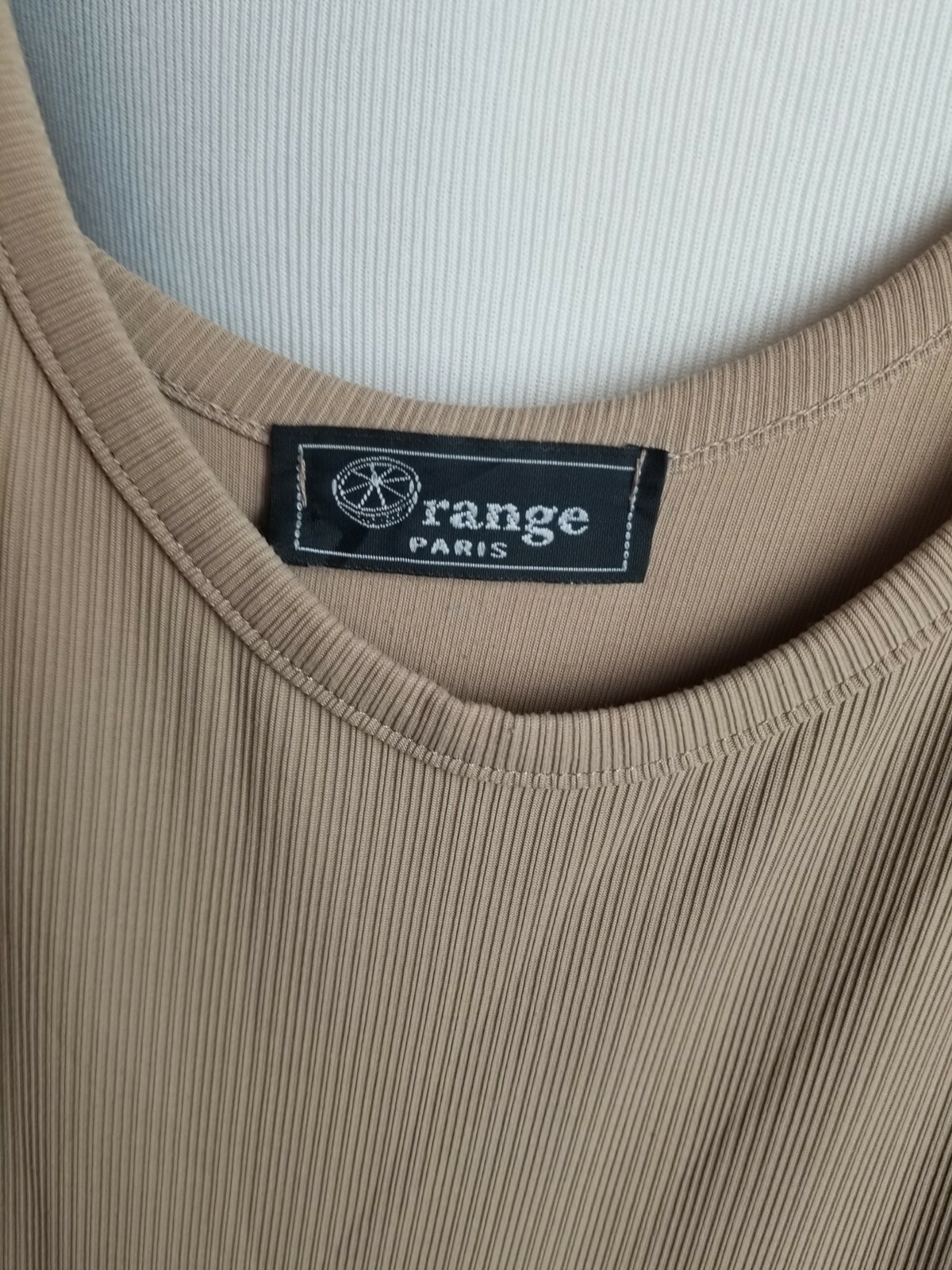 Range PARIS MAXI DRESS womens xs FULL LENGTH long beige FRANCE ribbed tight slit