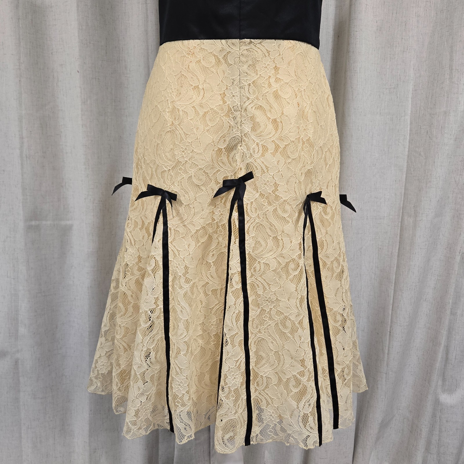 Vtg Y2k Victoria’s Secret Moda Dark Fairy Gothabilly Witchy Bows Formal Dress 8
