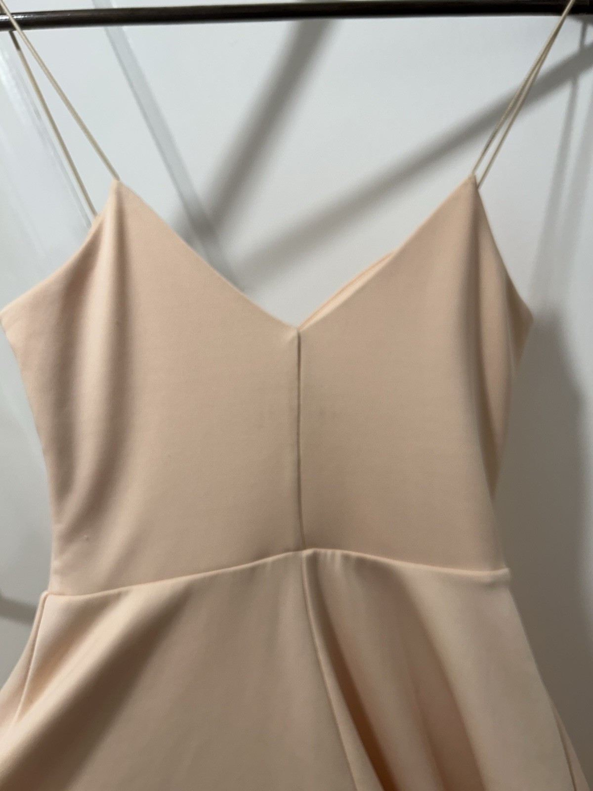 ASOS Womens US 2 Beige Solid Fit & Flare Short Dress V-Neck Sleeveless Straps
