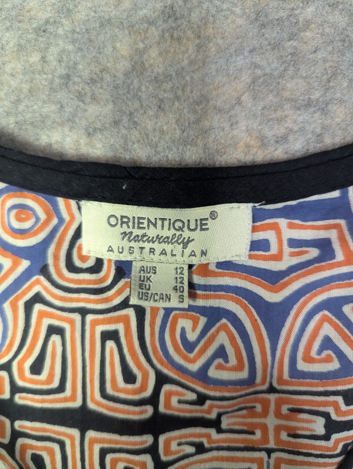 Orientique Naturally Australian Dress Sz Small Geometric Pattern Tassel Mini