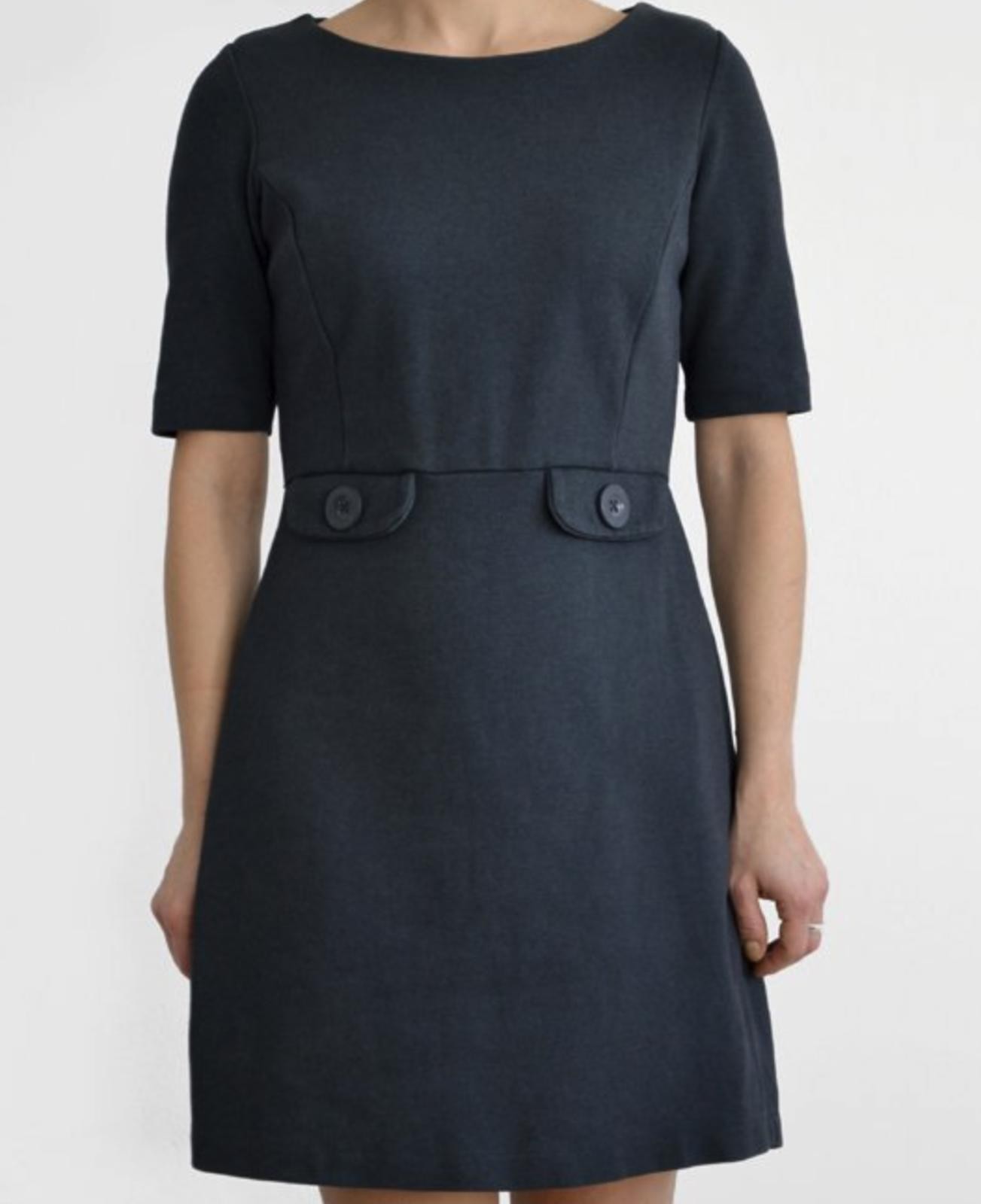 BODEN Black Audrey Pointe Sheath Button Above the Knee Length Dress – Size – 12