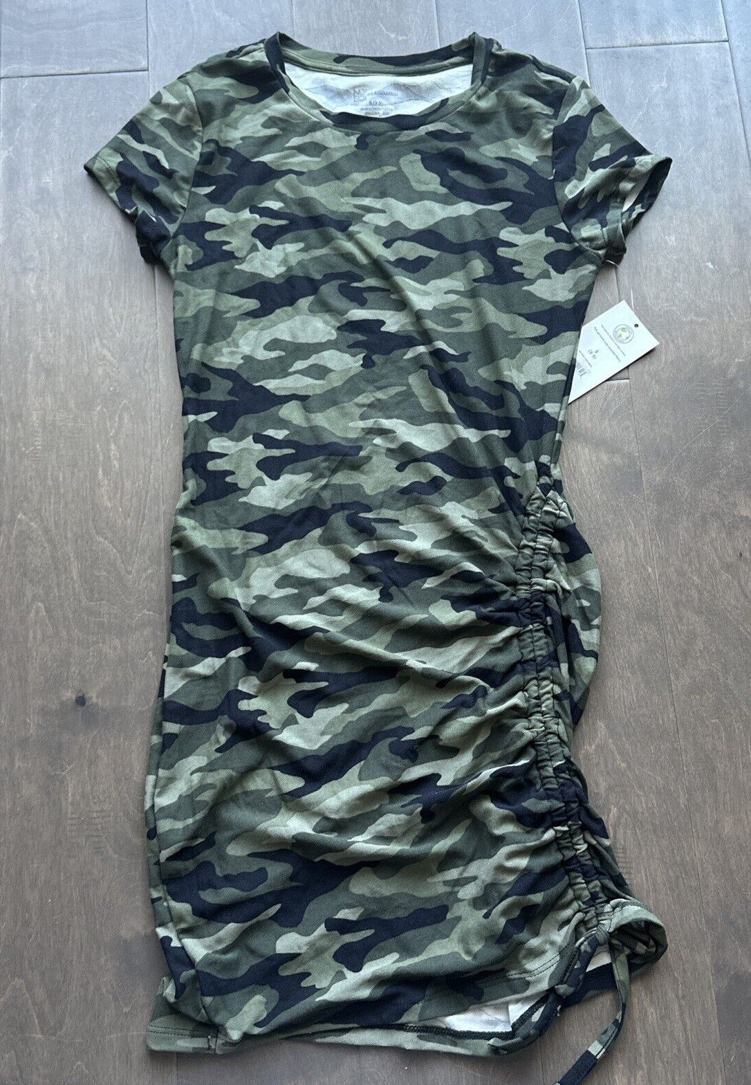 No Boundaries Side Cinch Dress Camoflage Bodycon Polyester Blend Size Small 3-5