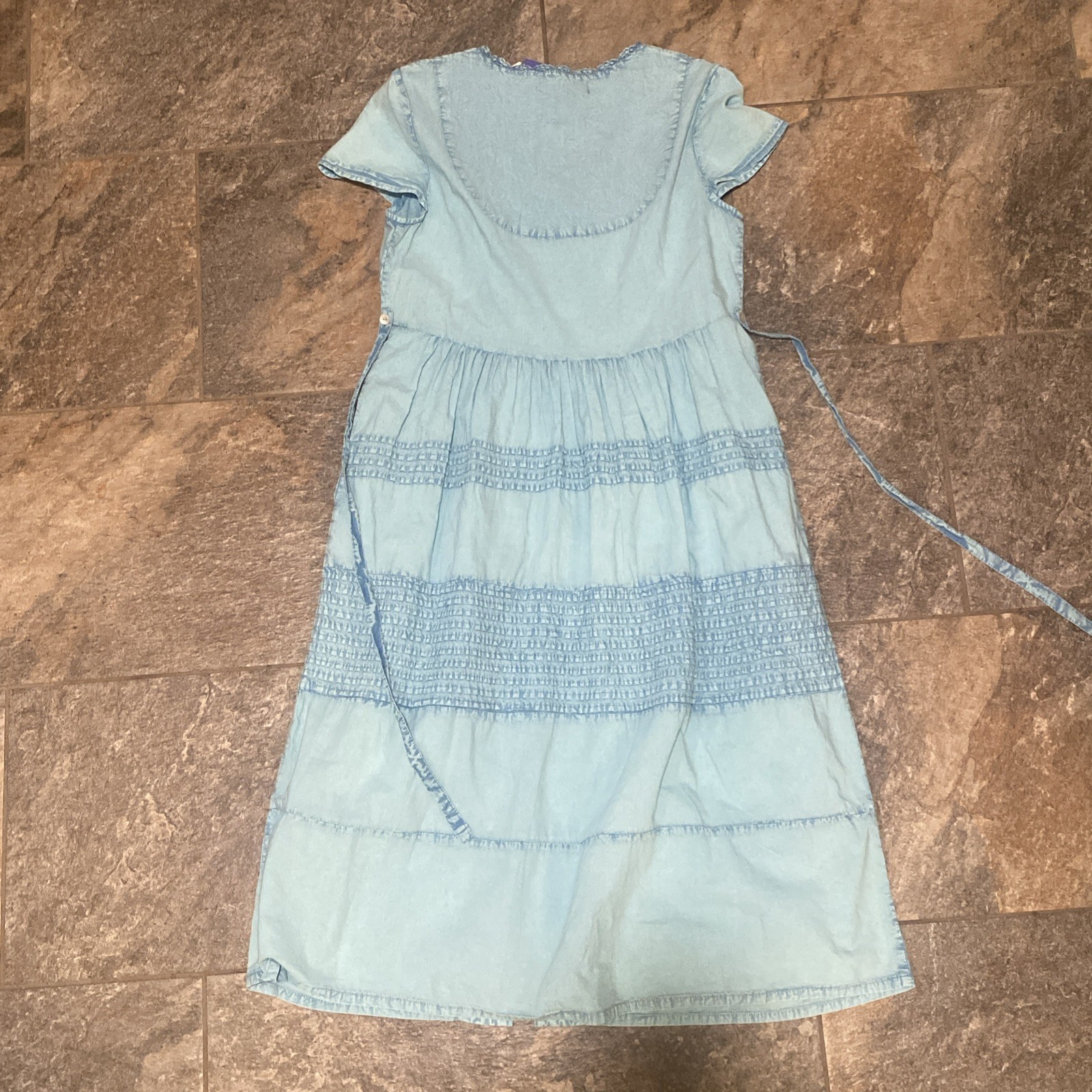 NWT April Cornell Embroidered Flutter Sunwashed Tea Dress Size Small (marked xxs