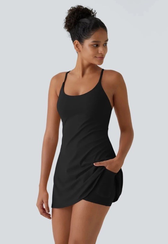 Halara SoftlyZero™ Plush Backless Active Dress Easy Peezy Edition XL , NWT Black