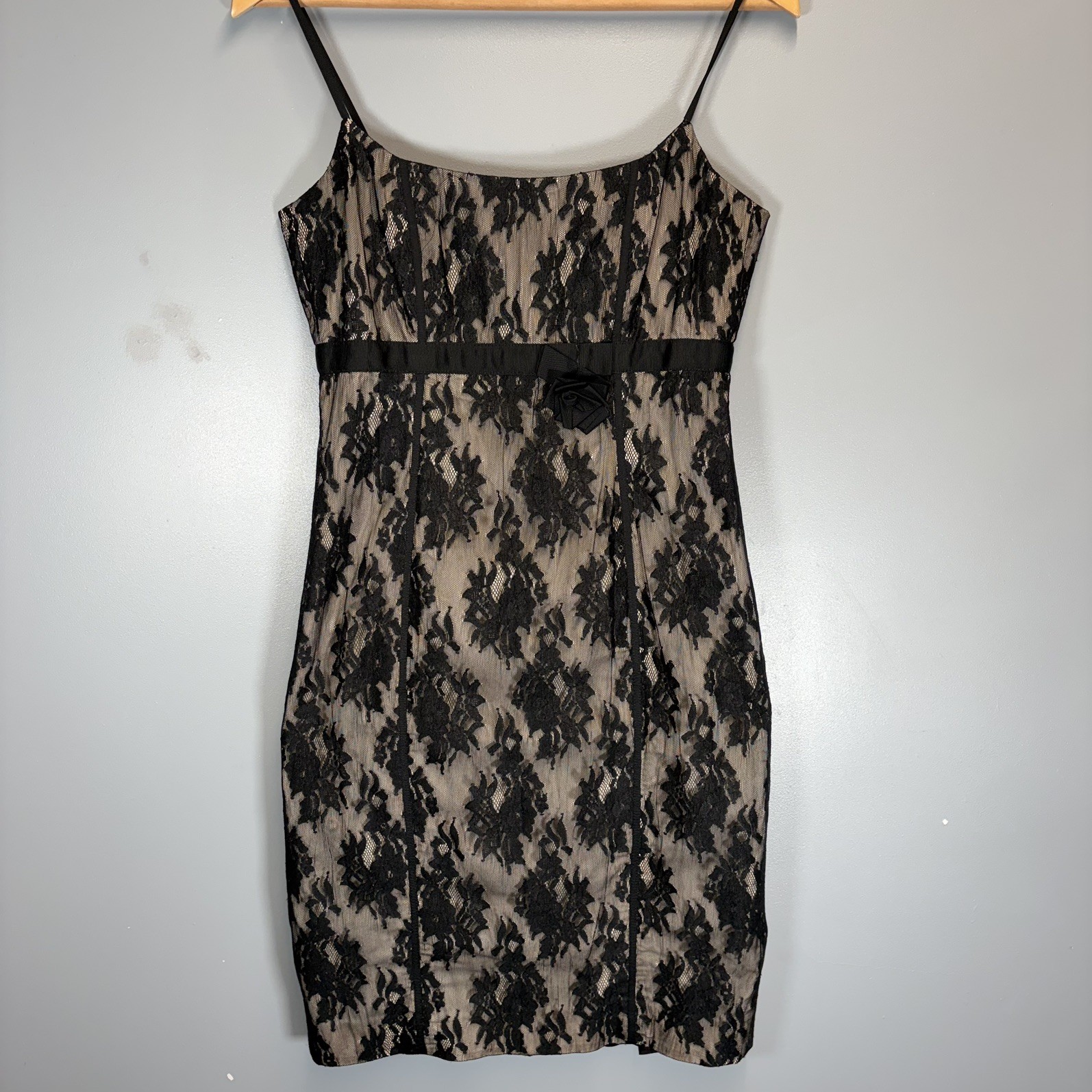 MARC CAIN Black Nude Lace Dress N2 UK 10-12 Sexy Occasion Designer