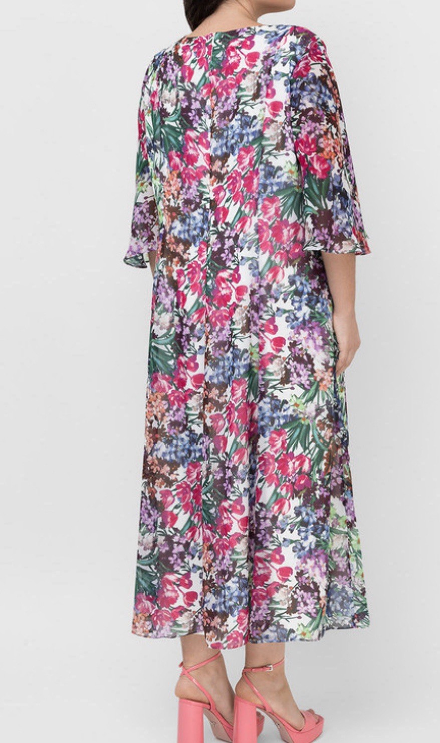 Marina Rinaldi Floral Short Sleeve Midi Dress NWT Size US 24W $885 NEW