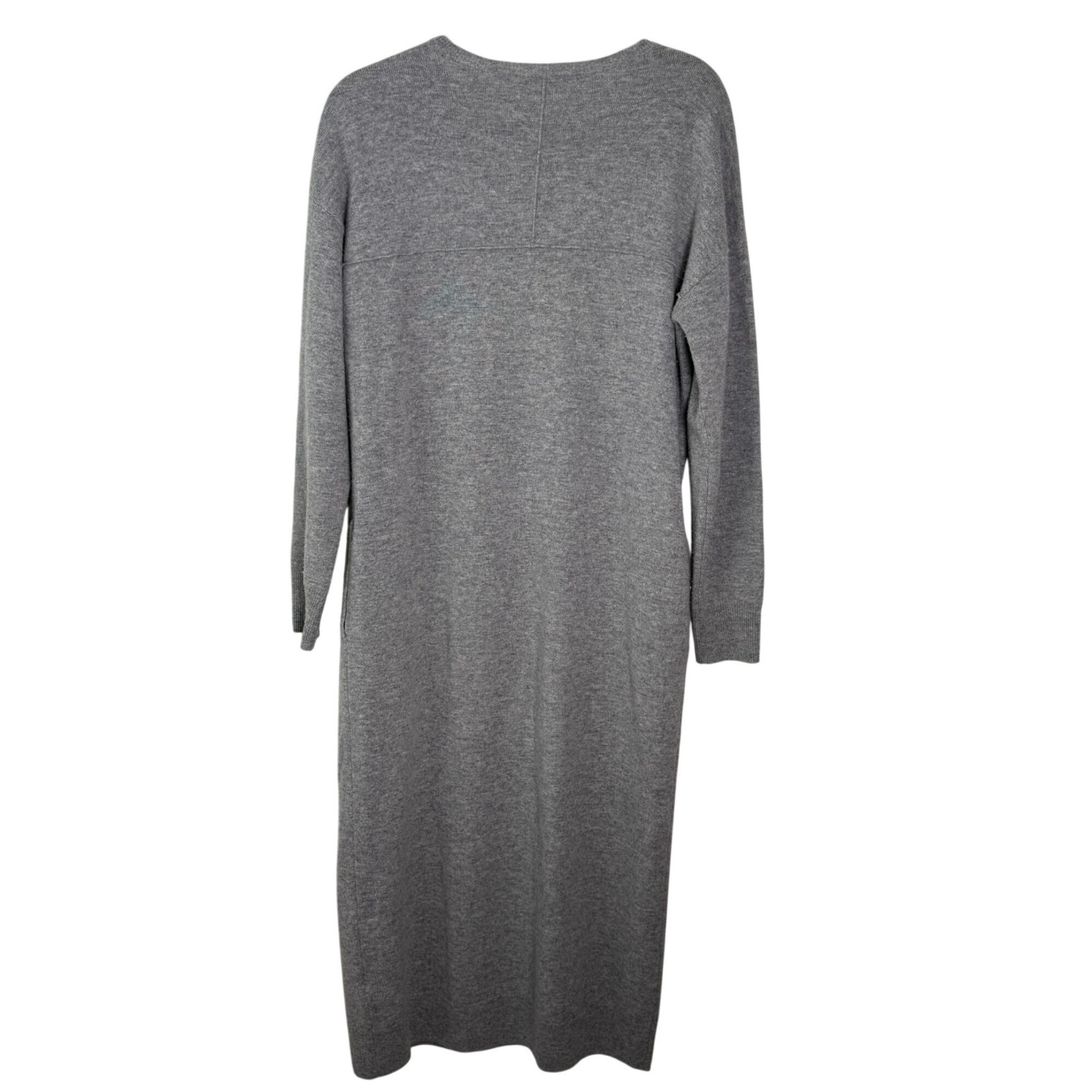 Nordstrom Wool Cashmere Blend V Neck Maxi Sweater Dress Gray XS Office Holiday