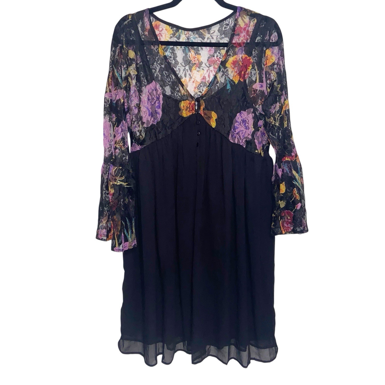 Pyramid Collection Dress Womens Medium Vintage 90s Fairy Whimsigoth Babydoll