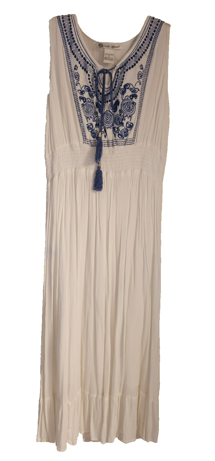 Cute options embroidered dress size M