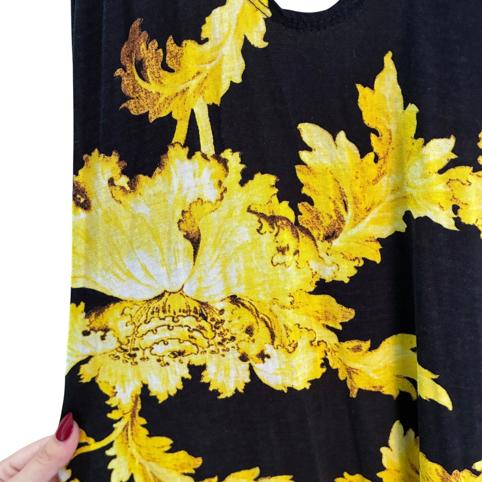 ASOS DESIGN Halter Maxi Dress Black Yellow Floral Open Back Women’s US 2