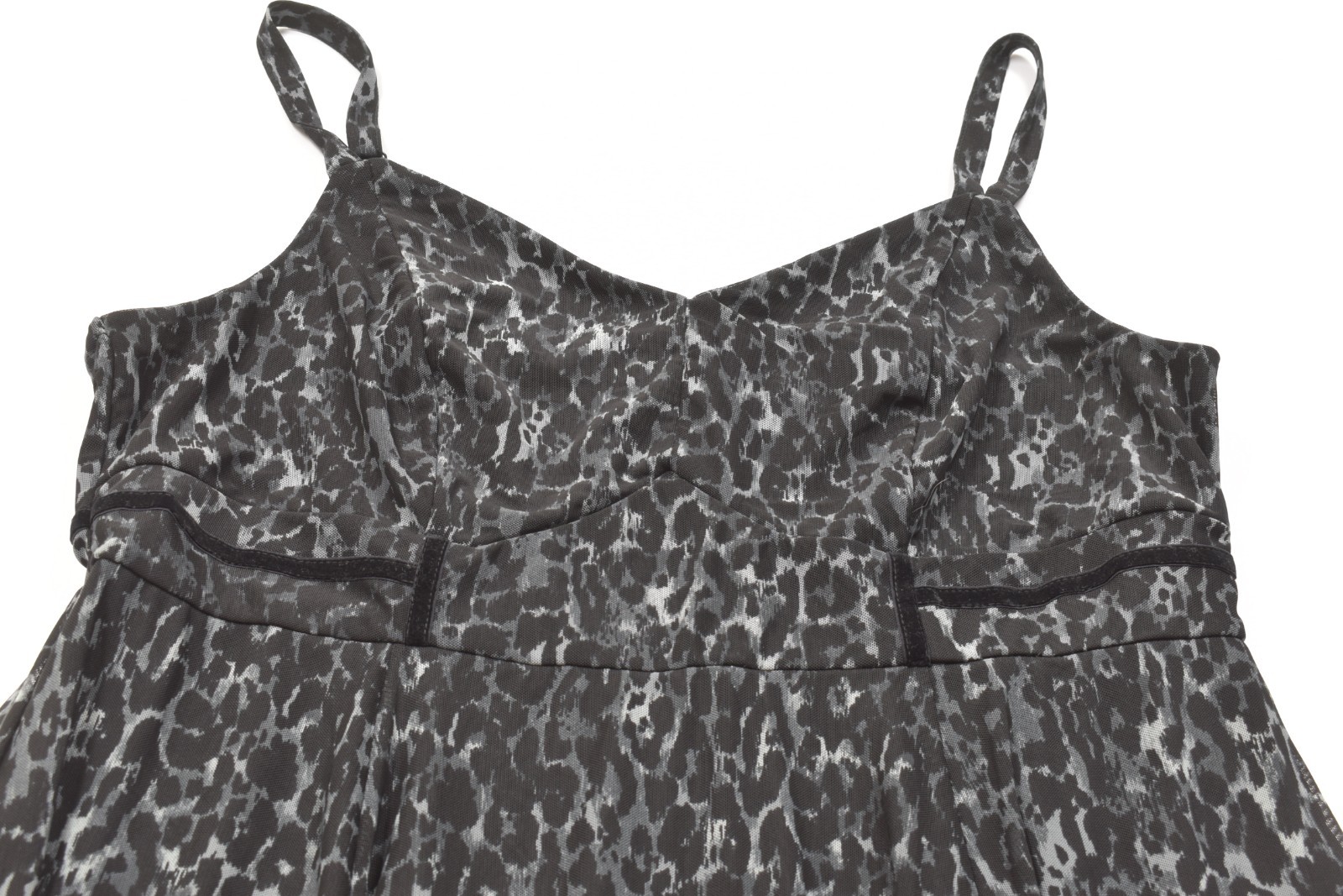 Torrid Womens Plus Size 2 Leopard Print Mesh Cami Dress Black Gray Velvet Trim