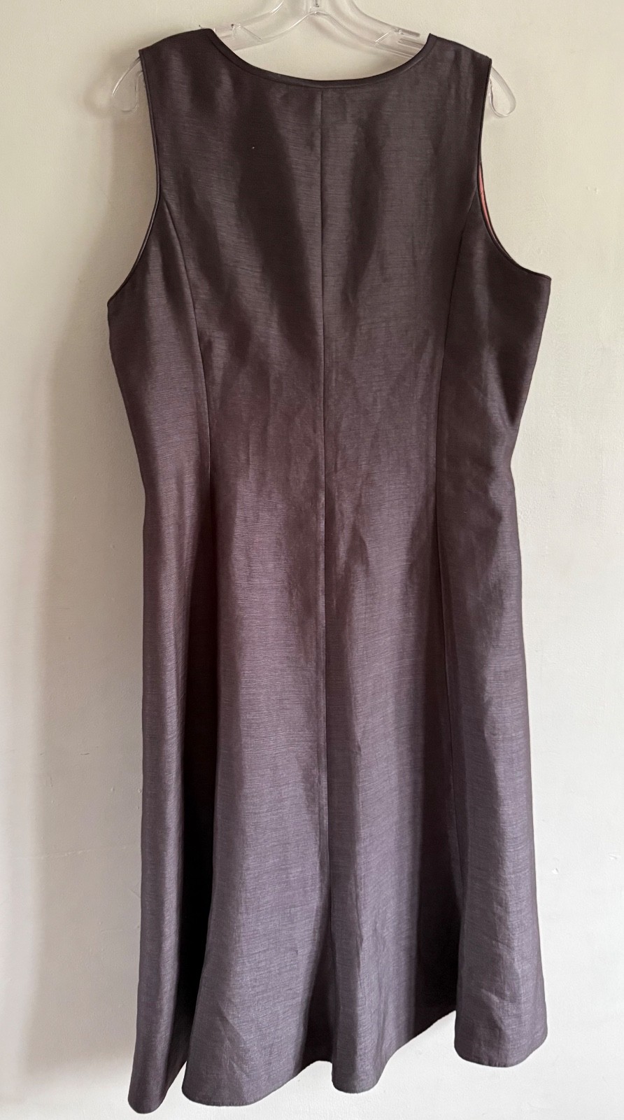 JACQUES VERT PURPLE MARVE SLEEVELESS FLORAL DETAIL SHIFT MIDI DRESS SIZE:18