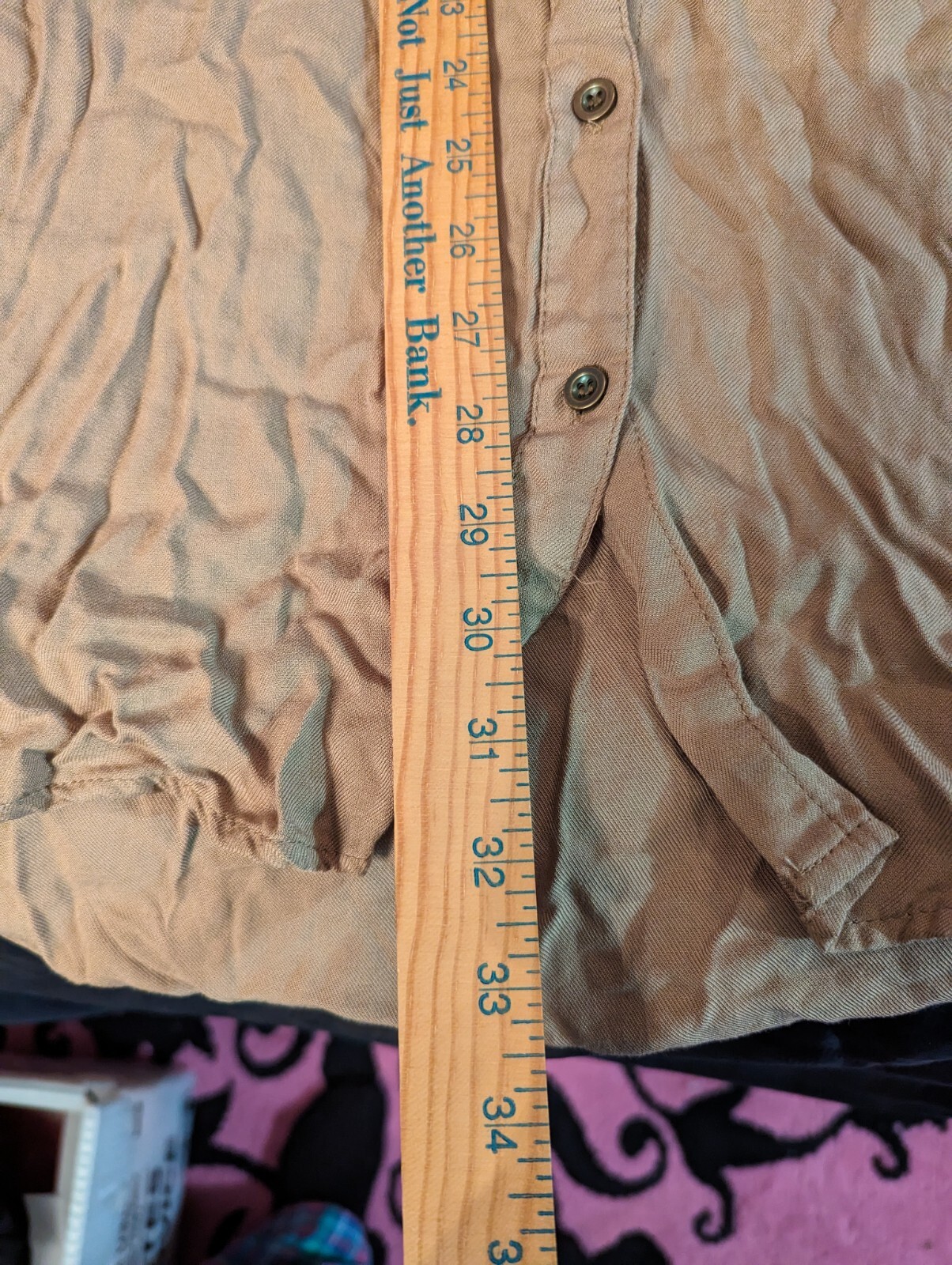 New Look tan button down L dress adjustable 3/4 to long sleeve