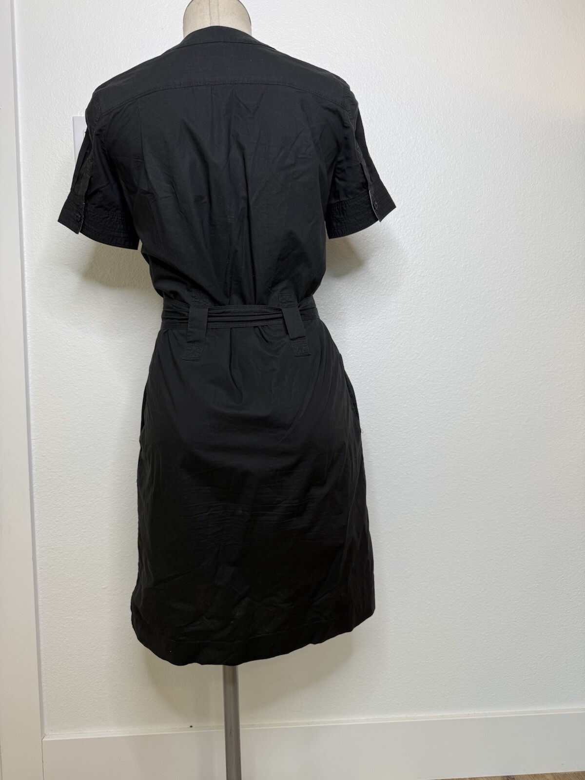 martin osa Black Button Up Dress With Tie Waist Small