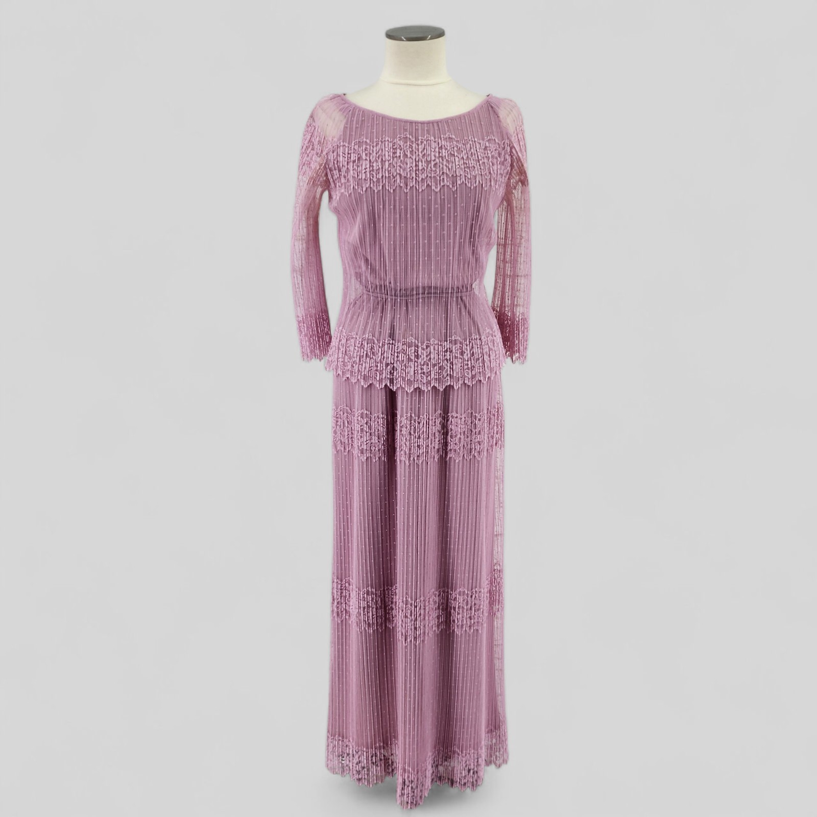 Vintage Union Made Lace Maxi Dress Size 8 Garden Party Cottage Romantic Flapper