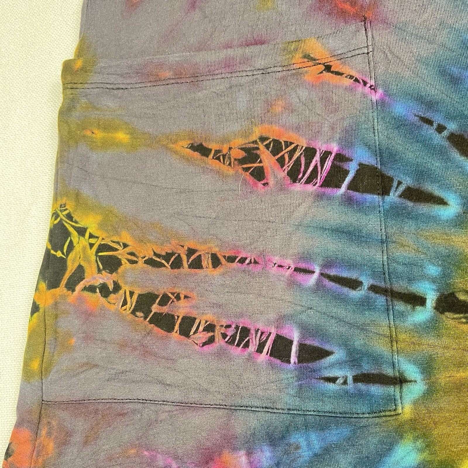 Kathmandu Imports Boho Tie Dye Asymmetric Dress Multicolor Festival Hippie L/XL