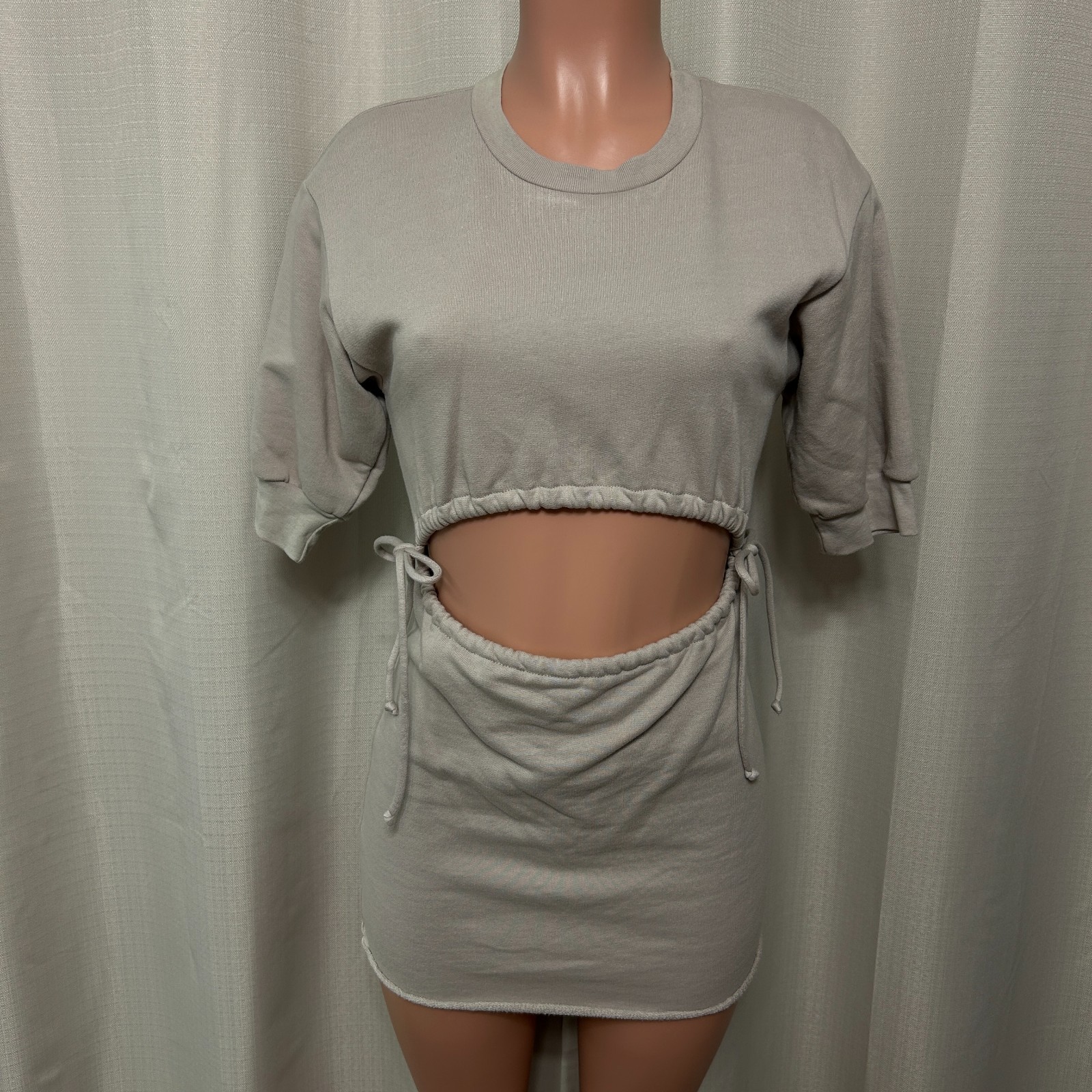 Lovers And Friends Langley Sweatshirt Mini Dress Women’s Size XXS Taupe Pullover