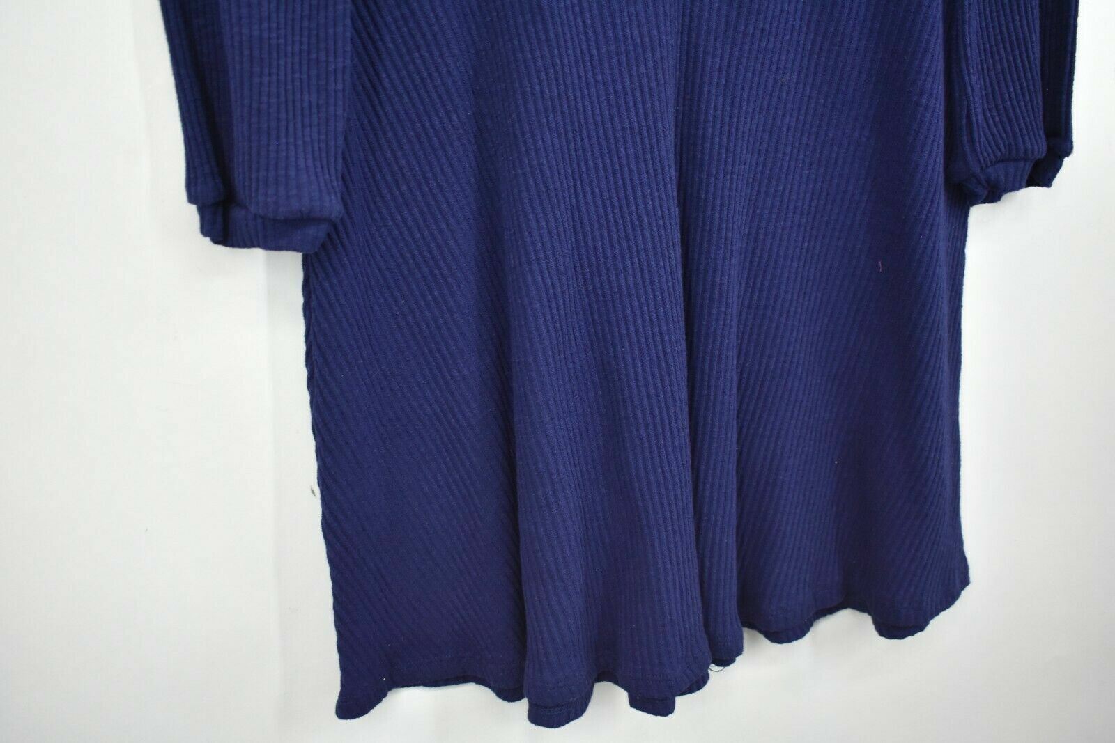 Blu Pepper Womens Long Sleeve Babydoll Dress Navy Blue Scoop Neck Knit