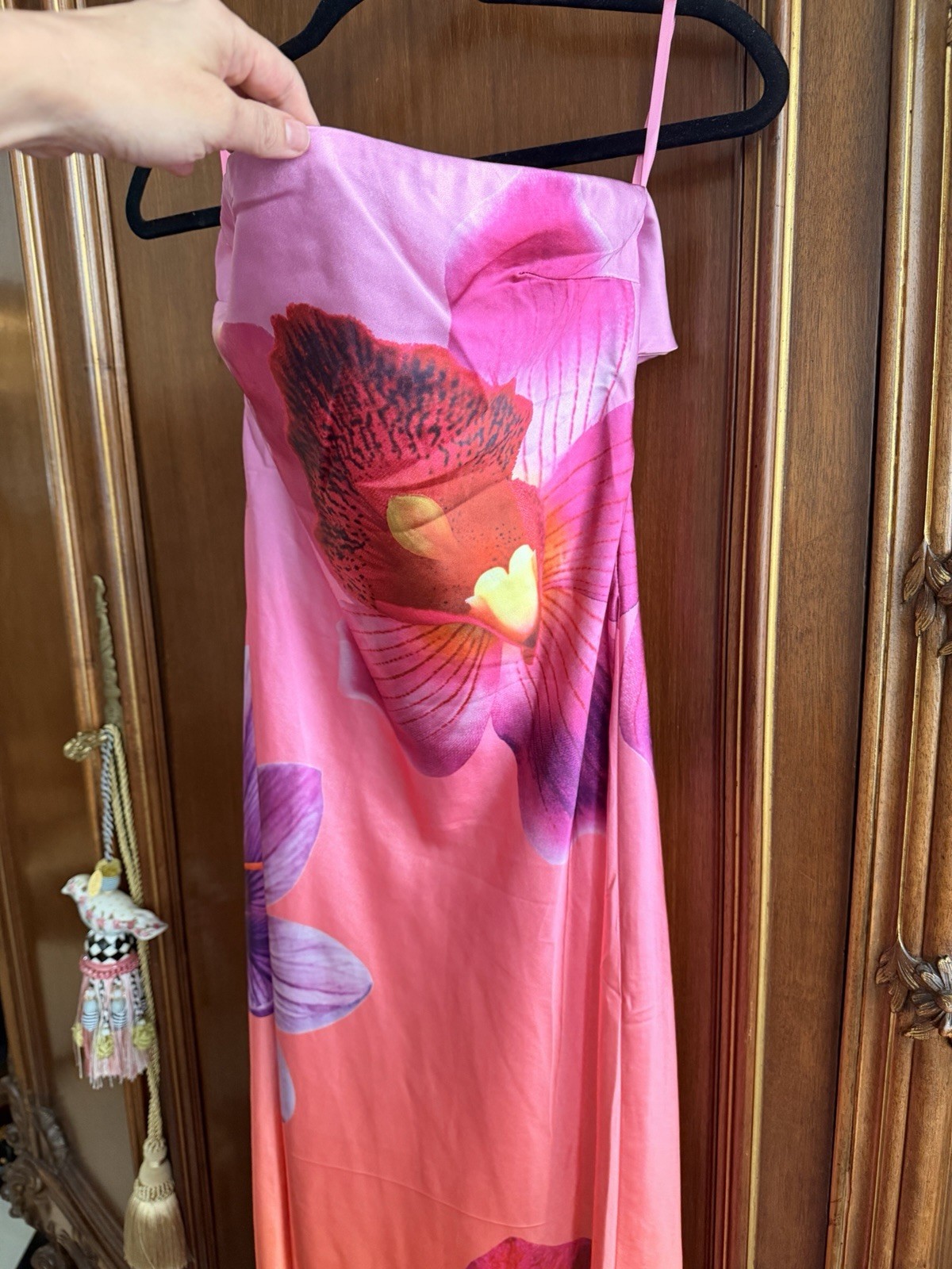 NWT Runaway The Label Chara Maxi Dress in Cosmo Ombre Floral Pattern Sz Medium