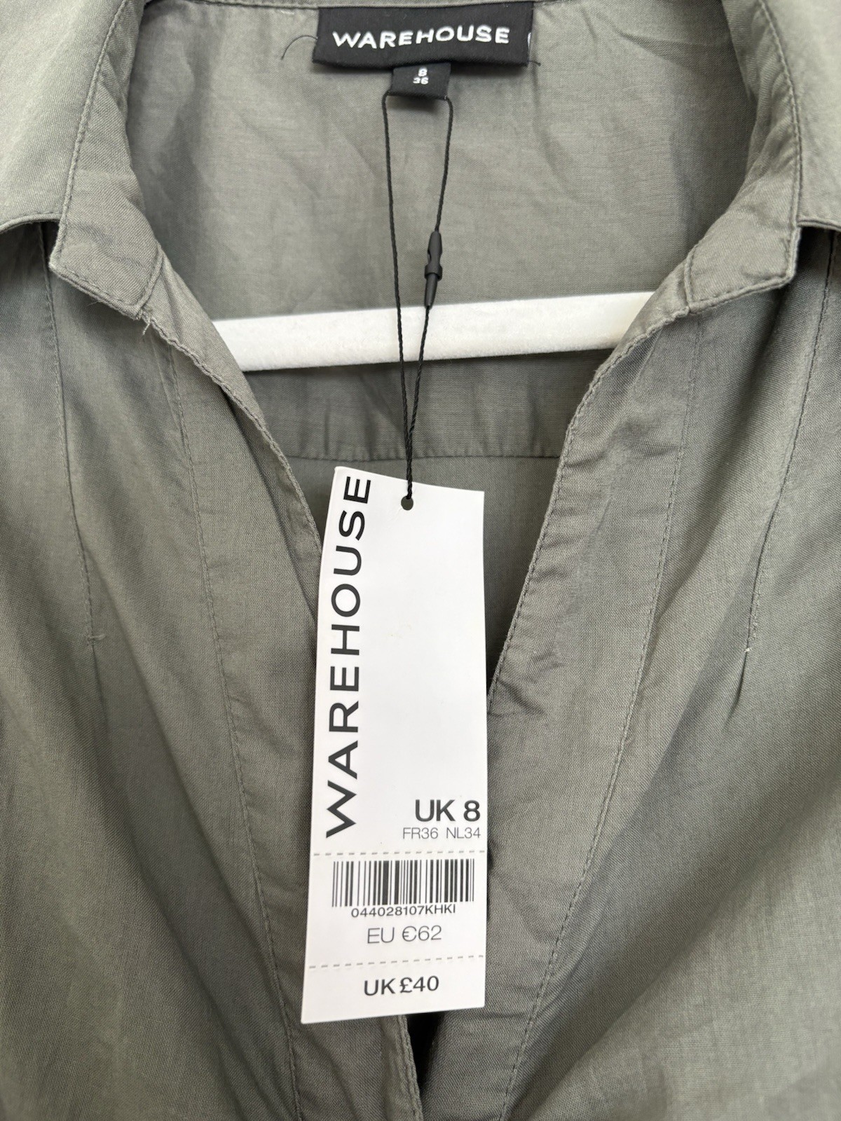 Warehouse ~ Sage Button Down Dress With Slip ~ Size 8