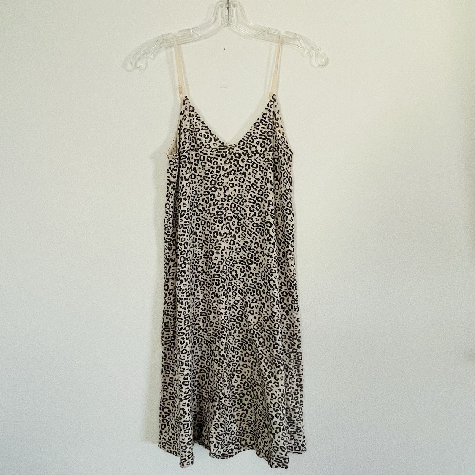 ATM Anthony Thomas Melillo Leopard Print Cotton Slip Mini Dress AW2189-FK6 Tan