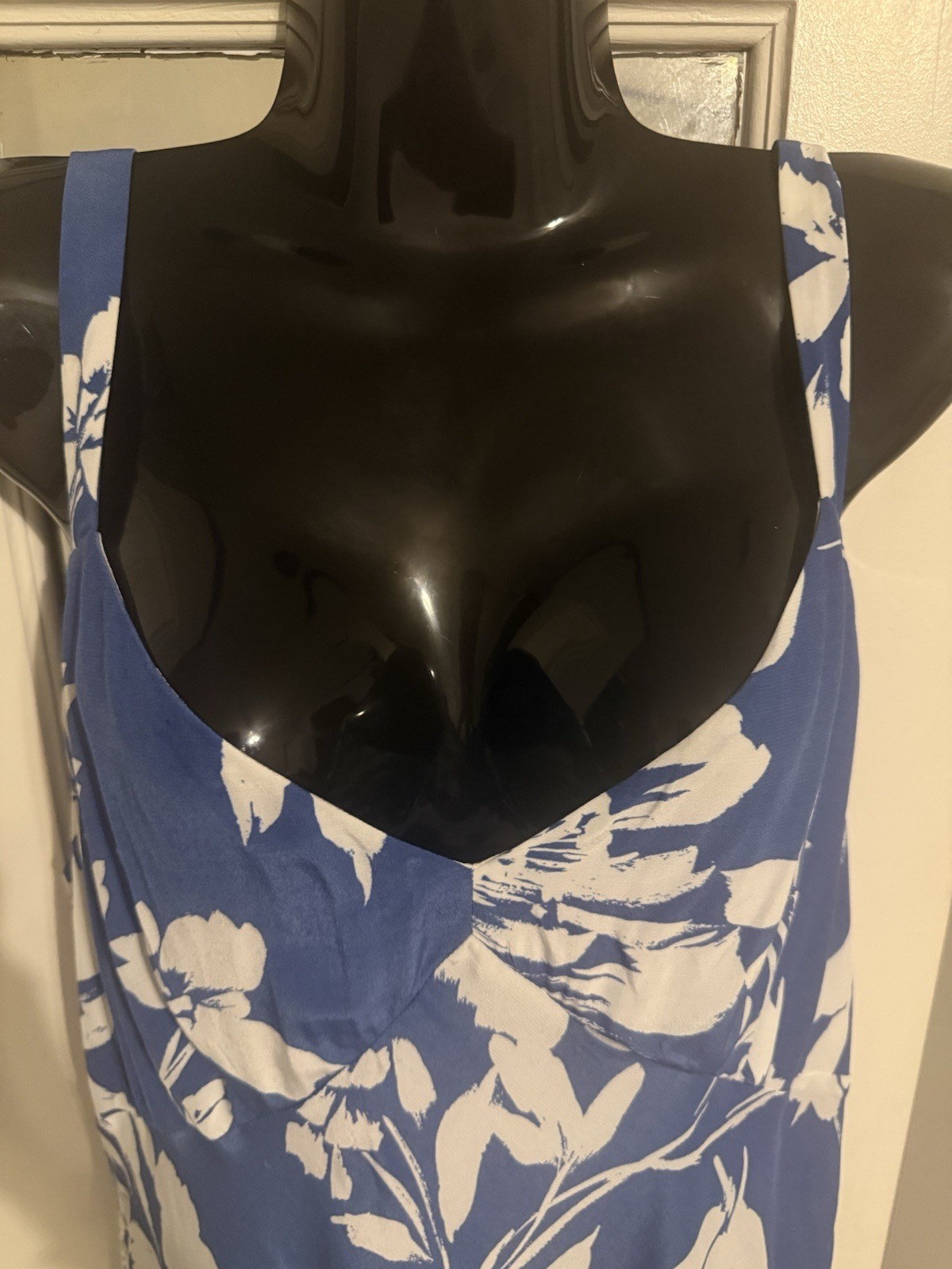 Madewell Periwinkle Blue White Calla Lily Floral Side Slit Maxi Dress 14