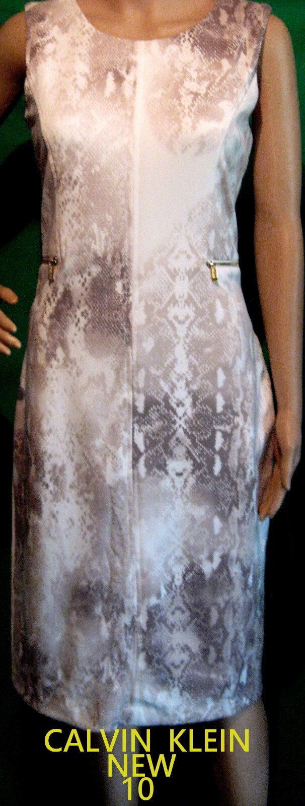 NEW 10 snake SCUBA print CALVIN KLEIN dress STRETCH lizard