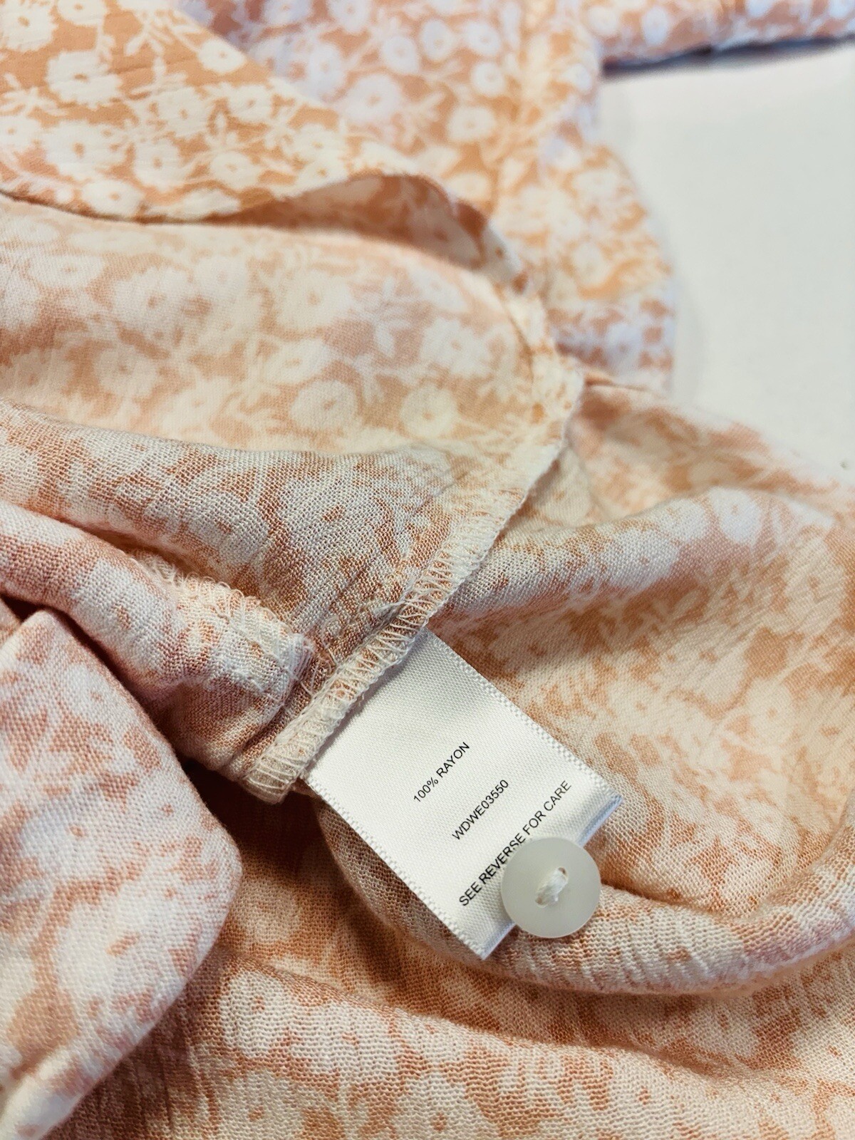 Lost And Wander Peach Floral Button Front Dress Size M/L Oversized Flowy Comfort