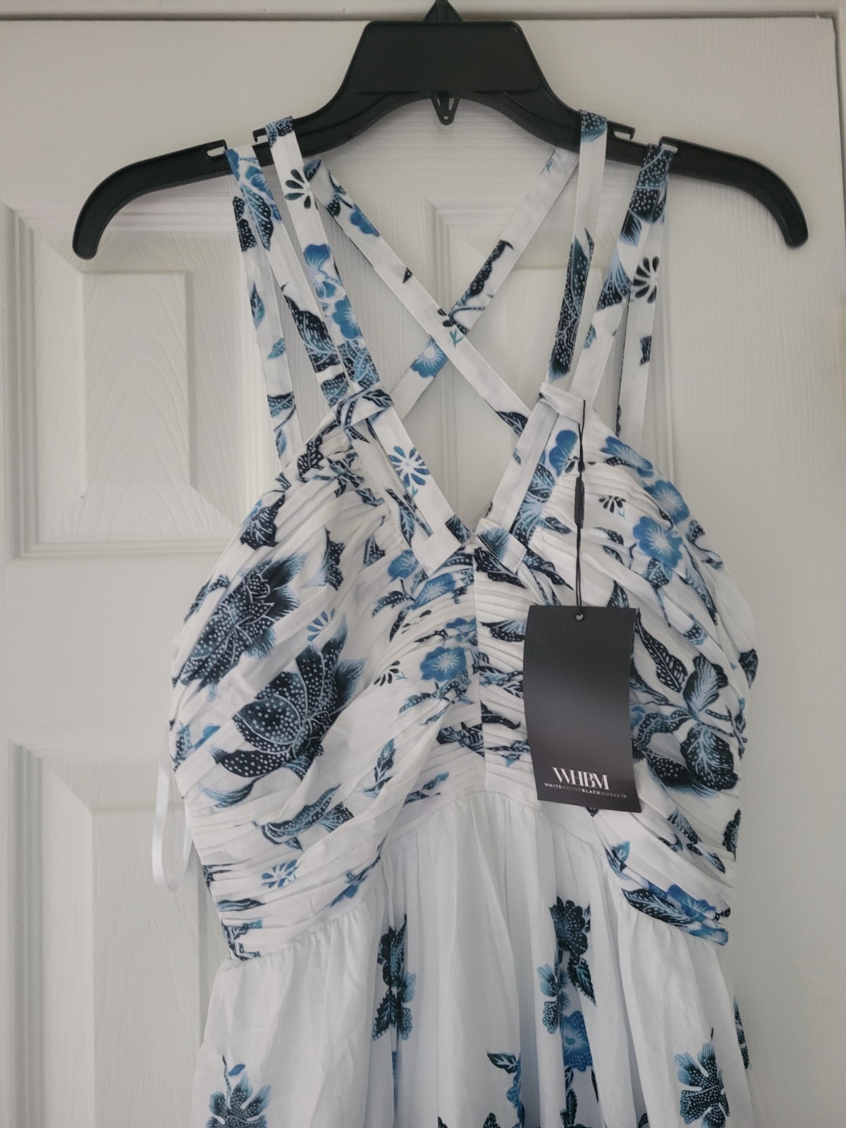 White House Black Market 100% Cotton Strappy Floral Maxi Dress NWT $200 14