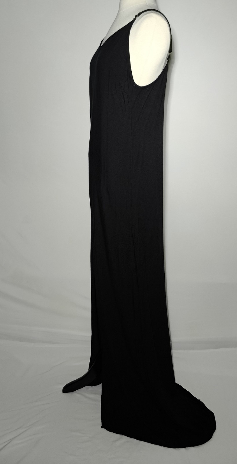 LAmade Size S Black Spaghetti Strap Wide Leg Jumpsuit V-Neck Maxi Palazz.