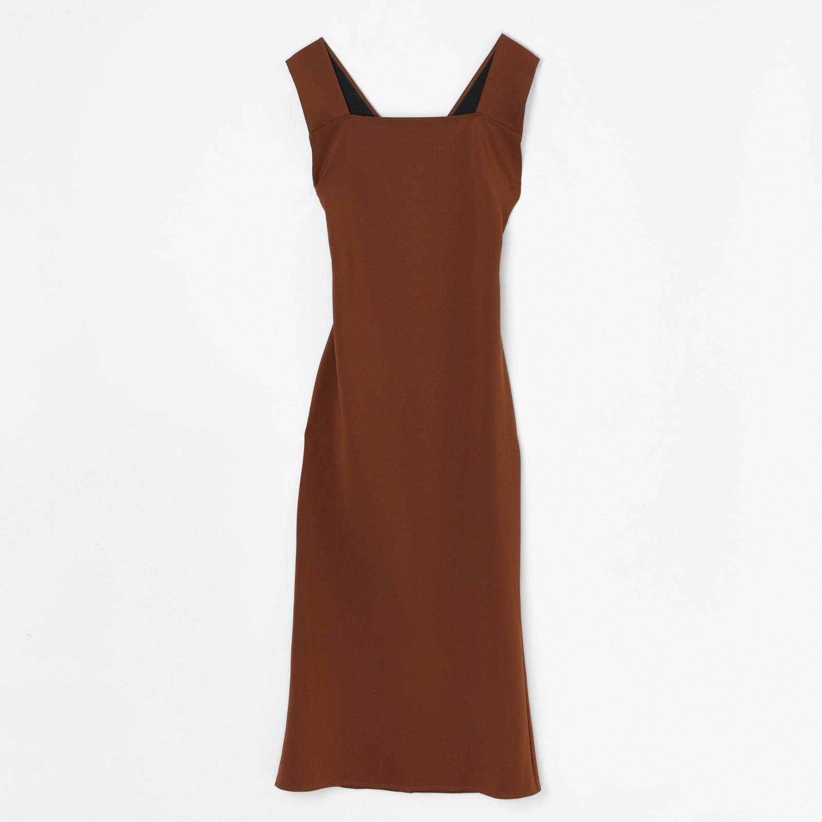 Calvin Klein Collection Brown Cross Strap Open Back Midi Sheath Apron Dress S