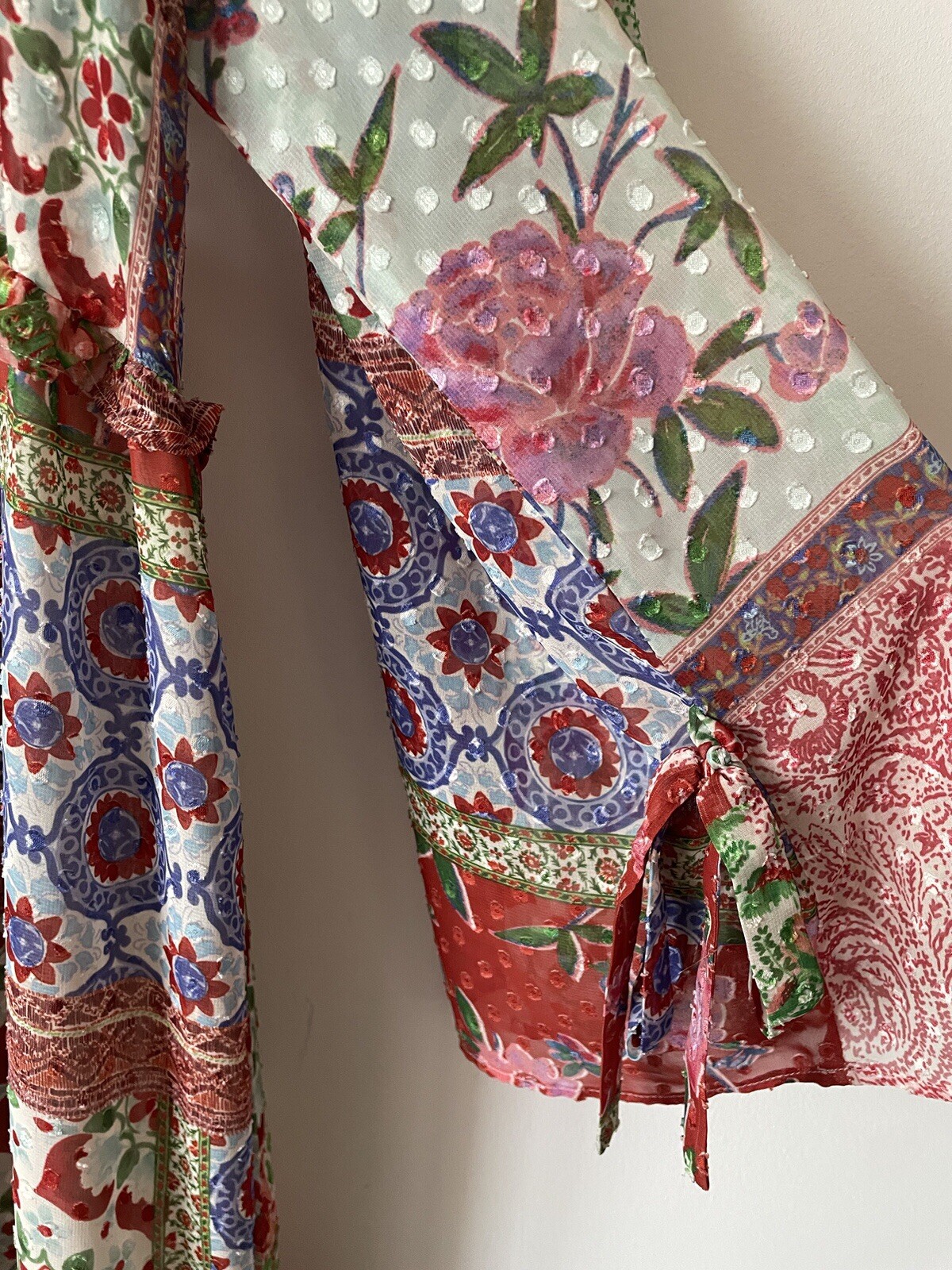 Zara Floaty Boho Patchwork Printed Dress Size L