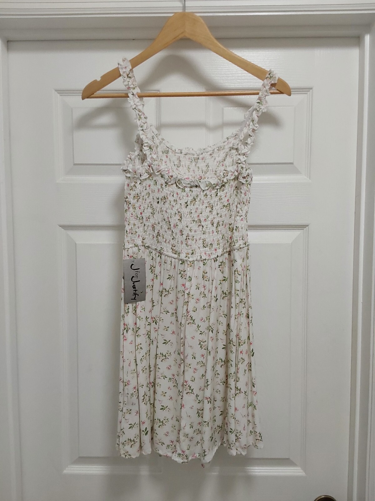 J for Justify Womens Size XL Floral Dress Elastic Spring Summer Comfort Vacation