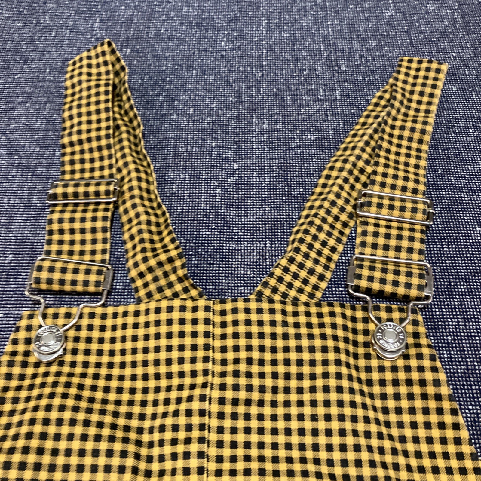 Forever 21 Overall Checkered Mini Dress Size L Yellow And Black