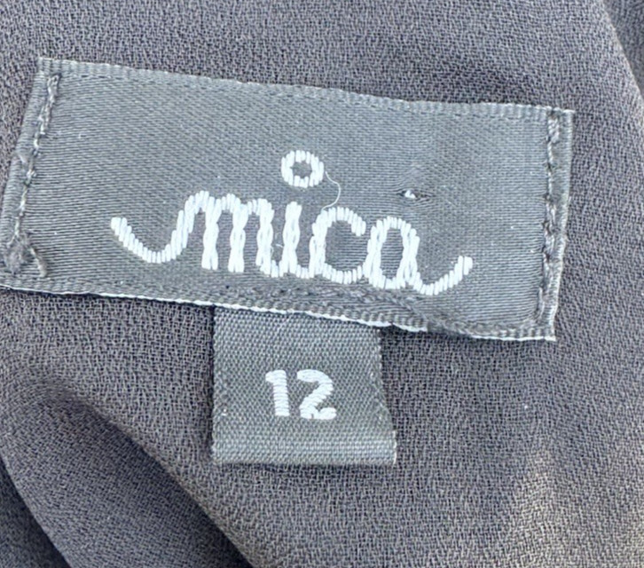 VTG Black Lace 100% Silk Dress By Mica Y2k Sz 12