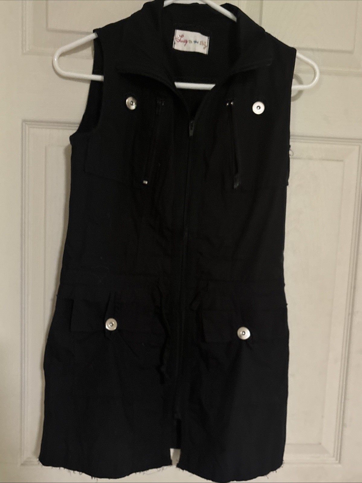 Lucy In The Sky Black Dress Sleeveless-Sz Medium NWOT-Front Zip-Classic!