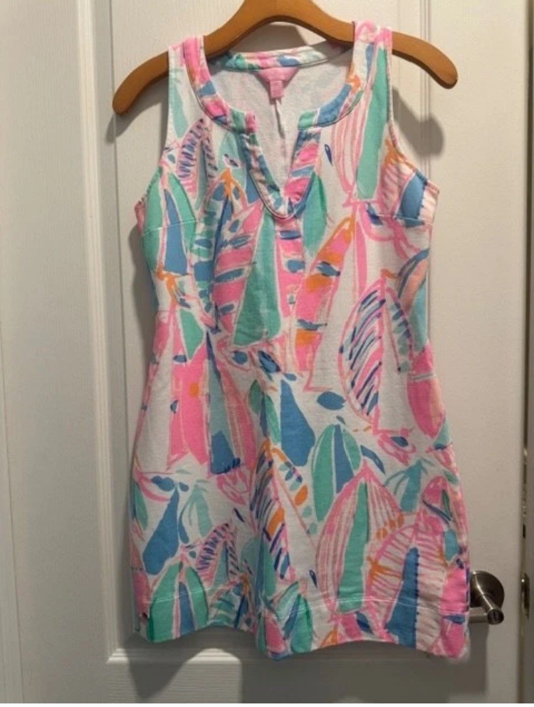 Lilly Pulitzer Estrada Out to Sea Flat French Terry Shift Dress Size XS