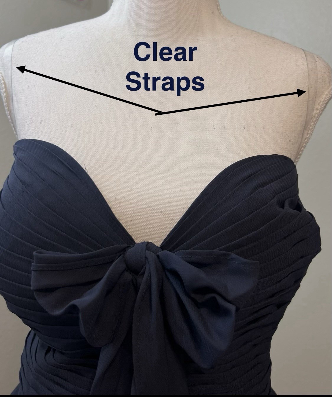 #22-13 Navy Chiffon Sweetheart Strapless Dress Lace-Up Corset Slit Ruffle 26