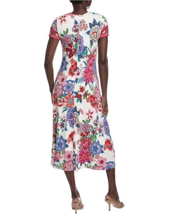 Johnny Was XS The Janie Favorite Cap Sleeve Midi Dress Kallie Scarf NWT White