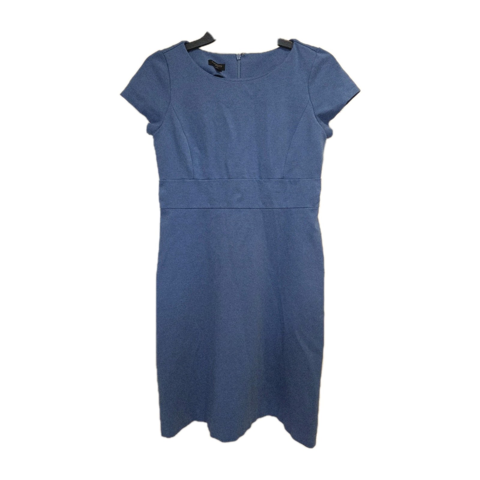 Talbots Petites Dress Womens Size 4P Blue Rayon Nylon Spandex Rear Zip VGUC