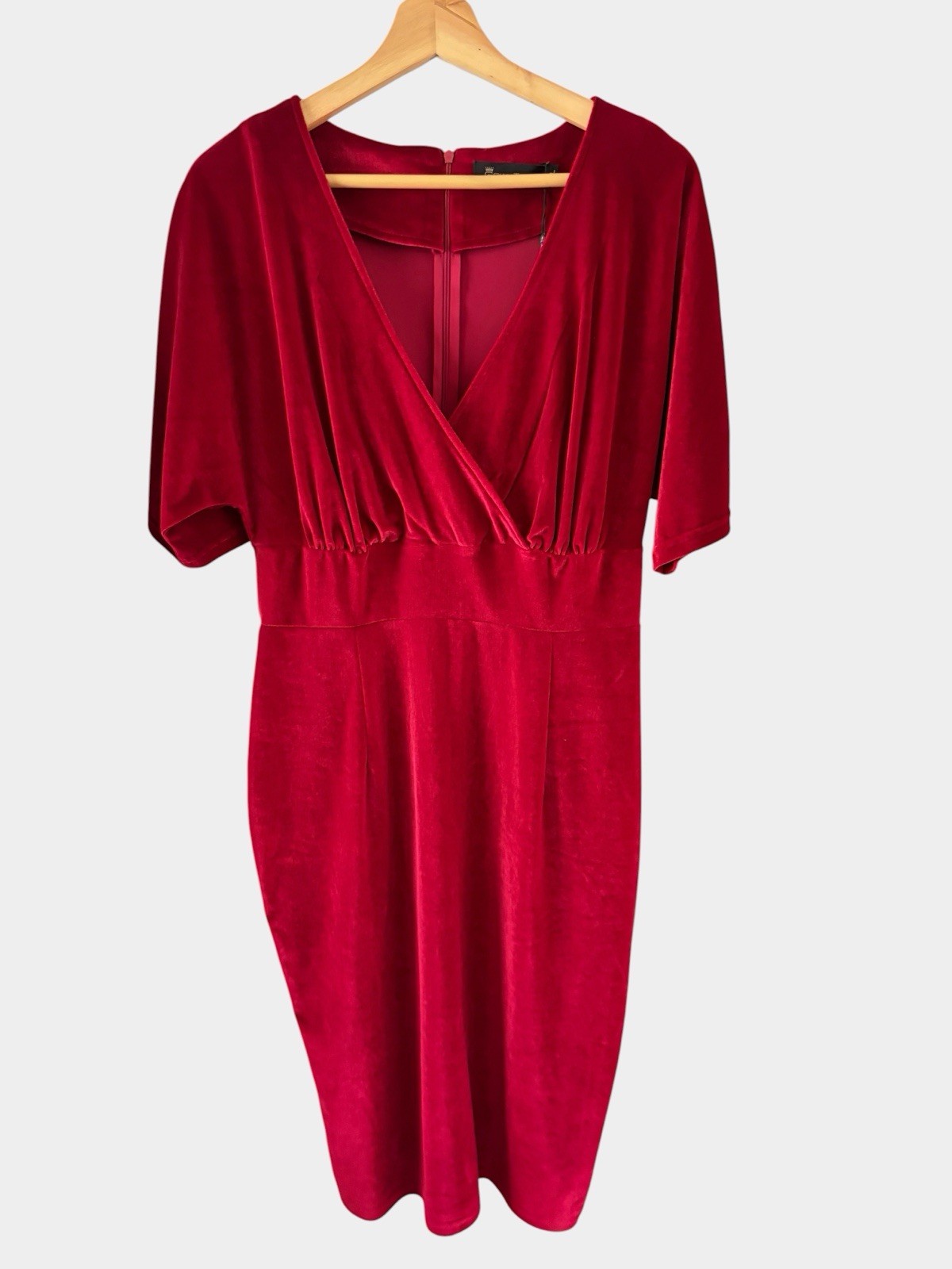 NWT Gown Town Dress Women s Juniors Red Size L, Retro Look, Velvet Feel, Zips