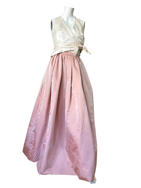 Rare 90s Archive Vintage Christian Lacroix Silk Couture Bridal Ball Gown 2-Piece