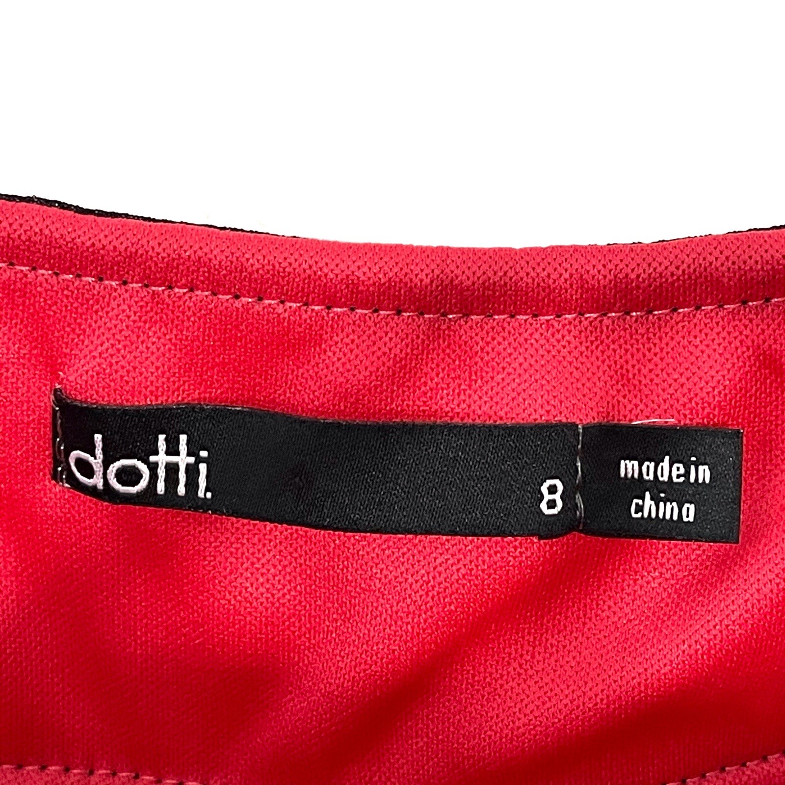 Dotti Women’s Size 8 Medium Pink Black Contrast Trim Cut Out Lined Party Dress