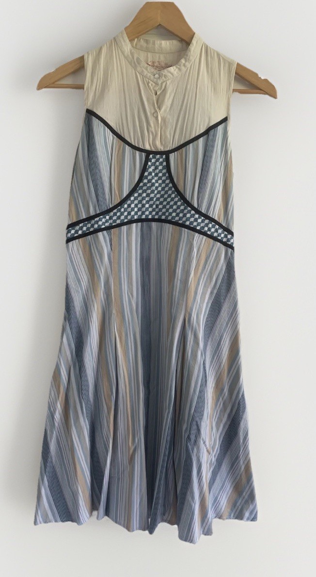 Free People Women’s Fit And Flare Cotton Striped Summer Dress Uk Size 6